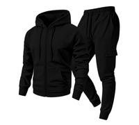 Conjunto deportivo con capucha y cremallera para hombre | Conjunto de ropa de descanso con capucha y cremallera, ropa deportiva Co-ord para fin de semana, ropa para el hogar