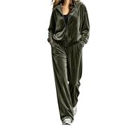 Conjunto deportivo de 2 piezas para mujer, chaqueta y pantalones deportivos con cremallera, conjunto de franela de manga larga, forro polar mullido y pantalones elásticos para mujer, conjunto de