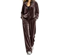 Conjunto deportivo de 2 piezas para mujer, chaqueta y pantalones deportivos con cremallera, conjunto de franela de manga larga, forro polar mullido y pantalones elásticos para mujer, conjunto de