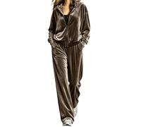 Conjunto deportivo de 2 piezas para mujer, chaqueta y pantalones deportivos con cremallera, conjunto de franela de manga larga, forro polar mullido y pantalones elásticos para mujer, conjunto de
