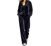 Conjunto deportivo de 2 piezas para mujer, chaqueta y pantalones deportivos con cremallera, conjunto de franela de manga larga, forro polar mullido y pantalones elásticos para mujer, conjunto de