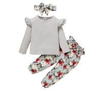 Conjunto Deportivo de 2 Piezas para niña Hip Hop Niñas Cuello Redondo y Botones Camisa Top Blusa Pantalones Traje Casual Verano Moda niños 1 a 6 años