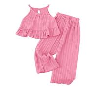 Conjunto deportivo de 2 piezas para niña,tops con pantalones cortos traje casual verano Pequeños Ropa Sueltos Trajes Niñas 1 Top Pantalón Niños 1-6 Años