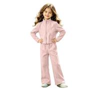 Conjunto deportivo de 2 piezas para niñas adolescentes y adolescentes, otoño e invierno, camiseta de manga larga con media cremallera, parte inferior elástica a juego, tallas separadas acogedoras de 2