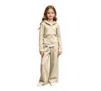 Conjunto deportivo de 2 piezas para niñas adolescentes y adolescentes, otoño e invierno, camiseta de manga larga con media cremallera, parte inferior elástica a juego, tallas de 2 a 15 años