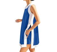 Conjunto deportivo de dos piezas para mujer, conjunto de chándal de verano bohemio con bloques de color, sin mangas, cuello redondo, cintura elástica, pantalones cortos, conjuntos de viaje, conjunto