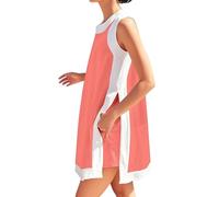 Conjunto deportivo de dos piezas para mujer, conjunto de chándal de verano bohemio con bloques de color, sin mangas, cuello redondo, cintura elástica, pantalones cortos, conjuntos de viaje, conjunto