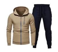 Conjunto deportivo de otoño genérico para hombre chaqueta con capucha con cremallera y pantalón conjunto deportivo impermeable y a prueba de viento parka para montañismo esquí y senderismo al aire