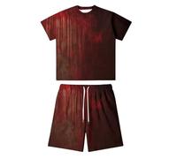 Conjunto Deportivo Hombre Chandal Hombre Completo Estampado Sangriento Halloween Reversible Cuello Redondo Shorts Elasticos Ropa Verano Ocio Conjuntos Verano Ropa De Ver