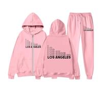 Conjunto deportivo informal para mujer con sudadera con capucha y pantalones deportivos de manga larga con cremallera y bolsillos. Mayas Negras (XXL)