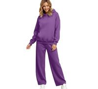 Conjunto Deportivo Mujer Pantalon Largo y Sudadera Forrado 2 Piezas | Conjunto Completo de Dos Piezas Otoño e Invierno, Oversize para Casa, Gimnasio o Salidas Informales S-3Xl