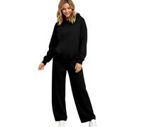 Conjunto Deportivo Mujer Pantalon Largo y Sudadera Forrado 2 Piezas | Conjunto Completo de Dos Piezas Otoño e Invierno, Oversize para Casa, Gimnasio o Salidas Informales S-3Xl