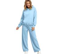 Conjunto Deportivo Mujer Pantalon Largo y Sudadera Forrado 2 Piezas | Conjunto Completo de Dos Piezas Otoño e Invierno, Oversize para Casa, Gimnasio o Salidas Informales S-3Xl