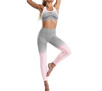 Conjunto deportivo para gimnasio de mujer, 2 piezas, fitness, culturismo, leggings de cintura alta, conjuntos de entrenamiento, ropa de yoga, sin costuras, chándal deportivo curvo para curso