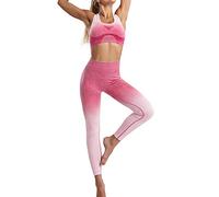 Conjunto deportivo para gimnasio de mujer, 2 piezas, fitness, culturismo, leggings de cintura alta, conjuntos de entrenamiento, ropa de yoga, sin costuras, chándal deportivo curvo para curso