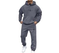 Conjunto deportivo para hombre, conjunto de chándal y pantalones deportivos | Chándal casual con pantalones deportivos con cremallera, conjunto de pantalones cargo con capucha, ropa deportiva Co-ord para