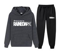 Conjunto deportivo Rainbow Six para hombre, 2 piezas, sudadera con capucha de manga larga informal de otoño, conjunto deportivo para mujer, ropa deportiva suave para estar en casa.,Dark Gray-xx_l