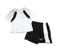 Conjunto deportivo unisex para niños primaveral y veraniego en manga corta - ropa casual de Boys Outfits&Set ideal para juego y actividad física Movimiento Libre sin Restricciones para Crecer Feliz
