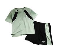 Conjunto deportivo unisex para niños primaveral y veraniego en manga corta - ropa casual de Boys Outfits&Set ideal para juego y actividad física Movimiento Libre sin Restricciones para Crecer Feliz