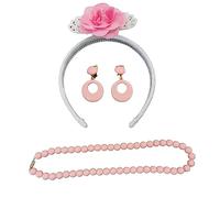 Conjunto Diadema Flor, Pendientes Y Collar para NIÑA (Rosa)