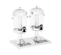 Royal Catering Dispensador de bebidas frías RCSD-2 (2 x 7 litros, Vasos hasta 14,5 cm, Depósito se puede llenar con cubitos de hielo)