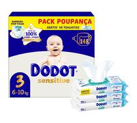 Conjunto Dodot Pañales Sensitive 6-10kg T3 y 2+1 Toallitas Bebé Aqua P