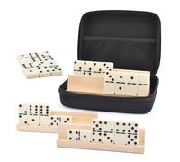 Conjunto Domino Genérico - Bolsa De Almacenamiento De 8,66 Pulgadas | Dominos De Resina De 28 Piezas Con Soportes De Madera - Juego De Mesa Educativa Para, Adultos, Viajes Familiares, Juego Interior Y