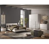 Conjunto dormitorio completo napoli color lacado blanco brillo