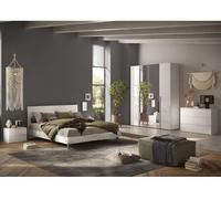 Conjunto dormitorio completo napoli espejo lacado blanco brillo