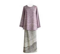 Conjunto Dos Piezas para Mujer Estampado Ola Acuarela Elegante Modesto Casual Túnica Manga Larga & Falda Maxi Conjunto