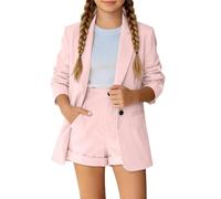 Conjunto Dos Piezas para Niña 2026, Camisa de Manga Larga y Short Elegante, Ropa Casual para Primavera y Verano, 3-14 Años (7-8 Years)