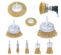 Conjunto Drahtbürste,9 piezas de alambre de acero, cepillo de alambre de acero al carbono, máquina de perforación de cepillo de alambre, pinceles de molienda, desaceleración