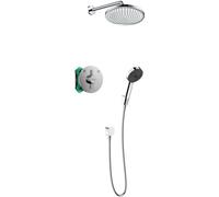 Conjunto ducha con efecto lluvia Hansgrohe Crometta 26724000, grifo de bañera y ducha Hansgrohe DuoTurn S 75418000, 27413000, 01500180, 24302000, 26457000