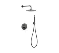 Conjunto ducha monomando empotrado Genova black gun metal Imex
