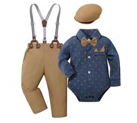 Conjunto Elegante de Dos Piezas para niños, Camisa de Manga Larga con Tirantes Ajustables y Capucha Desmontable para otoño y Otras Estaciones, cómodo para Uso Diario.307