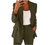 Conjunto elegante de traje de novia para mujer de 2 piezas | Conjunto de trajes de dos piezas de manga larga con blazer de botones y pantalones de cintura alta para trajes de negocios, oficina