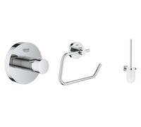 Conjunto escobilla de baño Grohe Essentials 40374001, portarrollos de papel higiénico Grohe Essentials 40689001, 40364001