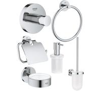 Conjunto escobilla de baño Grohe Essentials 40374001, portarrollos de papel higiénico Grohe Essentials 40367001, 40369001, 40365001, 40394001, 40364001