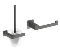 Conjunto escobilla de baño Omnires Nelson NL80620GR, portarrollos de papel higiénico Omnires Nelson NL80510GR