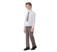 Conjunto escolar elegante de caballero con chaleco formal y pantalones. (1-Grey, 11-12 Years)