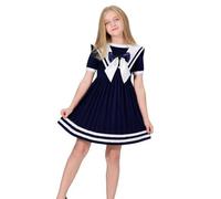 Conjunto escolar marinero para niñas de 2 a 14 años vestido infantil de verano y primavera diseño clásico de camiseta corta y falda ideal para uso diario y escolar Encanto que No Estorba al Juego