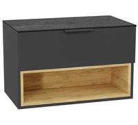 Conjunto estructura de armario Excellent Tuto 2.0 MLEX.2171.800.GRBL, encimera sobre armario Excellent Tuto 2.0 MLEX.2116.800.MA, MLEX.2151.800.02.GR