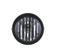 Conjunto Faro Delantero Motocicleta para Gn125 para Cg125 Faro Delantero Redondo De Metal Negro para Motocicleta Universal Retro Modificada 12 V Carcasa Negra Faro Moto(Black White Glass)
