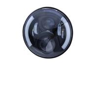 Conjunto Faro Delantero Motocicleta para Softail para Cafe para Racer para Chopper para Wrangler para Suzuki para VAZ 2101 1 Faro LED De 7 Pulgadas Faro Moto(60W Black)