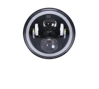 Conjunto Faro Delantero Motocicleta para Softail para Cafe para Racer para Chopper para Wrangler para Suzuki para VAZ 2101 1 Faro LED De 7 Pulgadas Faro Moto(60W Black A)