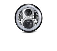 Conjunto Faro Delantero Motocicleta para Softail para Cafe para Racer para Chopper para Wrangler para Suzuki para VAZ 2101 1 Faro LED De 7 Pulgadas Faro Moto(60W Silver A)