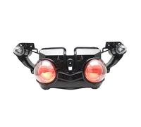 Conjunto Faro Delantero Motocicleta para YZFR1 2009-2011 Faro Delantero LED para Motocicleta Personalizado con Ojos De Ángel HID Proyector Conjunto De Faro Delantero Faro Moto(Red)