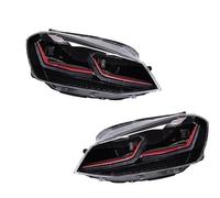 Conjunto Faros Aelanteros Conjunto Faros Delanteros Para Golf 6 Para MK6 2010-2012 Proyector Doble Lente Luz Diurna Accesorios(Red)