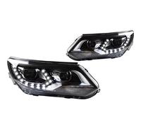 Conjunto Faros Coche Compatible Con VW Para Tiguan 2013 2014 2015 2016 Faro Delantero Repuesto Coche DRL H-ID Angel Eye Bi Xenon Beam Accesorios