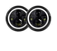 Conjunto Faros Delanteros 2 Faros LED Redondos De Repuesto De 7 Pulgadas para Lada para Niva 4X4 para Uaz para Hunter(2pcs Black)